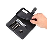 Θήκη Samsung Galaxy S24 FE 5G AZNS Litchi Retro Texture Leather με βάση στήριξης, υποδοχές καρτών και μαγνητικό κούμπωμα μαύρο - Image 5