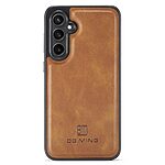 Θήκη Samsung Galaxy S24 FE 5G DG.MING PU Leather Sockproof Series Πλάτη από σκληρό πλαστικό με επένδυση δερματίνης καφέ ανοιχτό - Image 4