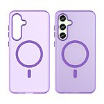 Θήκη Samsung Galaxy S24 FE 5G Mad Mask Λεπτή ματ ημιδιάφανη με ανθεκτικό TPU+PC υλικό και συμβατότητα MagSafe για άνετη φόρτιση μωβ σκούρο - Image 2