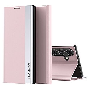 Θήκη Samsung Galaxy A16 4G / A16 5G New Design Leather Stand Cover από συνθετικό δέρμα ροζ