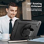 Θήκη Tablet Samsung Galaxy Tab A9 / Α11 8.7" Mad Mask Premium V3 με βάση στήριξης, ενισχυμένες γωνίες , περιστρεφόμενο Hand Strap και ειδικό θέση για πενάκι, διπλή προστασία Πλάτη μαύρο - Image 5