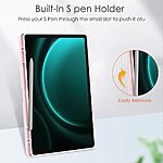 Θήκη Tablet Samsung Galaxy Tab S9 FE+ 12.4" Mad Mask Tri-Fold με ειδική θέση για πενάκι και διάφανη ενισχυμένη πλάτη ροζ - Image 5