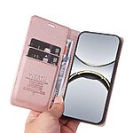 Θήκη Oppo Find X8 Pro 5G YIKATU Folio Series με βάση στήριξης, υποδοχή καρτών και μαγνητικό κούμπωμα Flip Wallet από συνθετικό δέρμα και TPU ροζ χρυσό - Image 4