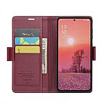 Θήκη Oppo Reno12 Pro 5G CASEME 023 Series Πορτοφόλι με βάση στήριξης, υποδοχές καρτών και μαγνητικό κούμπωμα από συνθετικό δέρμα και TPU μπορντό - Image 3