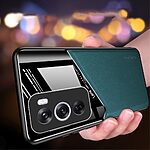 Θήκη Oppo Reno12 Pro 5G OEM Magnetic Glass Series πλάτη με ενσωματωμένο μαγνήτη και υποστήριξη μαγνητικής βάσης από συνθετικό δέρμα TPU μπλε - Image 4