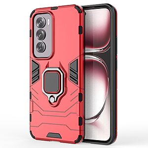 Θήκη Oppo Reno12 Pro 5G Mad Mask Πλάτη Thin Armor με Μαγνητικό δαχτυλίδι και Βάση στήριξης TPU κόκκινο