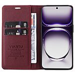 υποδοχή καρτών και μαγνητικό κούμπωμα Flip Wallet από συνθετικό δέρμα και TPU κόκκινο σκούρο