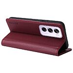 Θήκη Oppo Reno12 Pro 5G YIKATU Folio Series με βάση στήριξης, υποδοχή καρτών και μαγνητικό κούμπωμα Flip Wallet από συνθετικό δέρμα και TPU κόκκινο σκούρο - Image 3