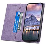 Θήκη Realme 12x 5G / 12 5G DIERFENG DF 05 Foldable Series με βάση στήριξης, υποδοχή καρτών και μαγνητικό κούμπωμα Flip Wallet από συνθετικό δέρμα και εσωτερικό TPU μωβ - Image 3