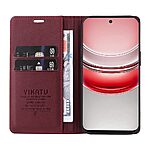 Θήκη Realme C75 YIKATU Folio Series με βάση στήριξης, υποδοχή καρτών και μαγνητικό κούμπωμα Flip Wallet από συνθετικό δέρμα και TPU μπορντό - Image 4