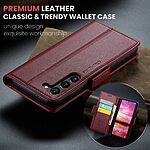 Θήκη Samsung Galaxy S25 5G CASEME 023 Series Πορτοφόλι με βάση στήριξης, υποδοχές καρτών και μαγνητικό κούμπωμα από συνθετικό δέρμα και TPU μπορντό - Image 5