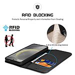 υποδοχές καρτών με μαγνητικό κλείσιμο Flip Wallet από αυθεντικό δέρμα και TPU μαύρο