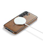 Θήκη Samsung Galaxy S25 5G MAGKING PU Leather Sockproof Series Πλάτη από σκληρό πλαστικό ,συμβατό με magsafe φορτιστή και επένδυση δερματίνης καφέ - Image 5