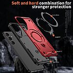 Θήκη Samsung Galaxy S25 5G / S24 5G Mad Mask Πλάτη Military Protection με Μαγνητικό δαχτυλίδι ,συμβατό με ασύρματη φόρτιση Magsafe και Βάση στήριξης TPU κόκκινο - Image 4