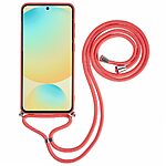 Θήκη Samsung Galaxy S25 Plus 5G / S24 Plus 5G OEM Soft Silicone Sockproof v3 πλάτη με κορδόνι από αντικραδασμικό TPU κοραλί - Image 2