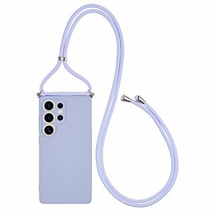 Θήκη Samsung Galaxy S25 Ultra 5G OEM Soft Silicone Sockproof πλάτη με κορδόνι από αντικραδασμικό TPU μωβ ανοιχτό