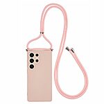 Θήκη Samsung Galaxy S25 Ultra 5G OEM Soft Silicone Sockproof πλάτη με κορδόνι από αντικραδασμικό TPU ροζ