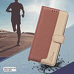 Θήκη Xiaomi Poco X7 Pro 5G BINFEN COLOR Leather Wallet Double Stitching Lines series 13 με βάση στήριξης, υποδοχές καρτών και μαγνητικό κούμπωμα καφέ - Image 5