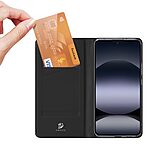 υποδοχή καρτών και μαγνητικό κούμπωμα Flip Wallet από συνθετικό δέρμα και TPU μαύρο