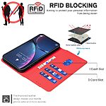 Θήκη Xiaomi Redmi Note 14 Pro 5G / Poco X7 5G BINFEN COLOR Leather Wallet Double Stitching Lines series 13 με βάση στήριξης, υποδοχές καρτών και μαγνητικό κούμπωμα κόκκινο - Image 4