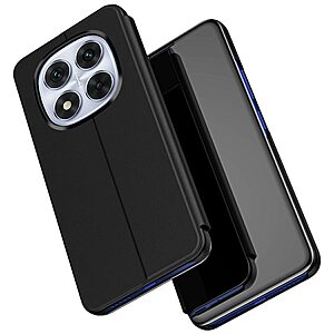 Θήκη Xiaomi Redmi Note 14 Pro 5G / Poco X7 5G OEM Mirror Surface View New Edition Stand Case Cover Flip Window μαύρο