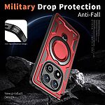 Θήκη Xiaomi Redmi Note 14 Pro 5G / Poco X7 5G Mad Mask Πλάτη Military Protection με Μαγνητικό δαχτυλίδι ,συμβατό με ασύρματη φόρτιση Magsafe και Βάση στήριξης TPU κόκκινο - Image 4