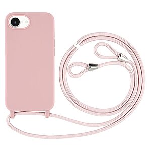 Θήκη iPhone 16e OEM Soft Silicone Sockproof v2 πλάτη με κορδόνι από αντικραδασμικό TPU ροζ