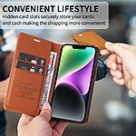 Θήκη Samsung Galaxy A36 YIKATU Folio Series v5 με βάση στήριξης, υποδοχή καρτών και μαγνητικό κούμπωμα Flip Wallet από συνθετικό δέρμα και TPU καφέ - Image 4