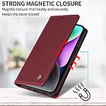 Θήκη Samsung Galaxy A36 YIKATU Folio Series v5 με βάση στήριξης, υποδοχή καρτών και μαγνητικό κούμπωμα Flip Wallet από συνθετικό δέρμα και TPU κόκκινο σκούρο - Image 2