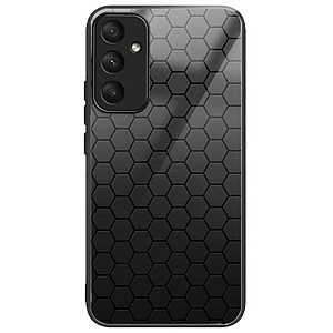 Θήκη Samsung Galaxy A56 OEM σχέδιο Honeycomb με πλάτη από Tempered Glass και εσωτερικό TPU
