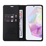 Θήκη Samsung Galaxy A56 YIKATU Folio Series v5 με βάση στήριξης, υποδοχή καρτών και μαγνητικό κούμπωμα Flip Wallet από συνθετικό δέρμα και TPU μαύρο - Image 2