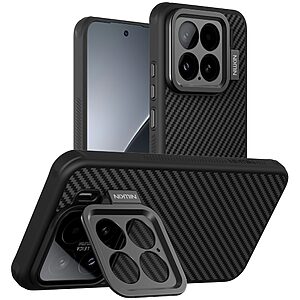 Θήκη Xiaomi 15 NiLLkin CarboProp Aramid fiber Series με προστασία για την κάμερα και βάση στήριξης MagSafe από Αυθεντικό Ανθρακόνημα Premium TPU μαύρο