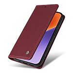 Θήκη Xiaomi 15 YIKATU Folio Series v5 με βάση στήριξης, υποδοχή καρτών και μαγνητικό κούμπωμα Flip Wallet από συνθετικό δέρμα και TPU κόκκινο σκούρο - Image 5
