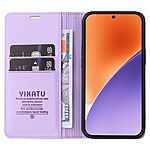 υποδοχή καρτών και μαγνητικό κούμπωμα Flip Wallet από συνθετικό δέρμα και TPU μωβ