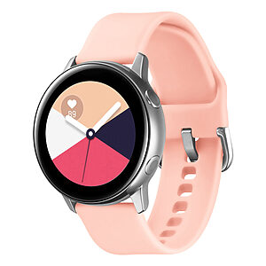 Λουράκι Σιλικόνης Sonique Soft Band 22mm με ασημί κούμπωμα Universal για Samsung Huawei Amazfit Xiaomi Honor - ροζ