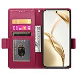 υποδοχές καρτών και εσωτερικό μαγνητικό κούμπωμα Flip Wallet από συνθετικό δέρμα κόκκινο σκούρο