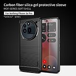 Θήκη Nothing Phone (3a) Pro 5G MOFI Brushed V2 TPU Carbon Πλάτη μαύρο - Image 2