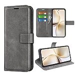 Θήκη Realme 14 Pro+ 5G OEM Leather Skin touch Feeling v2 με βάση στήριξης, υποδοχές καρτών και μαγνητικό κούμπωμα γκρι - Image 5