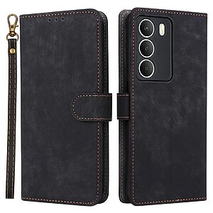 Θήκη Realme 14X 5G Mad Mask RFID Blocking V2 Προστασία Ασύρματης Ανάγνωσης Καρτών Leather με βάση στήριξης