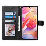 υποδοχές καρτών και μαγνητικό κούμπωμα Flip Wallet από συνθετικό δέρμα μαύρο