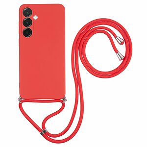 Θήκη Samsung Galaxy A26 5G OEM Soft Silicone Sockproof v3 πλάτη με κορδόνι από αντικραδασμικό TPU κόκκινο