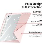 Θήκη Samsung Galaxy Tab S10 FE+ 13.1 DUX DUCIS Magi Series Tri-Fold με πολλαπλές θέσεις στήριξης, ειδική θέση για πενάκι και διάφανη ενισχυμένη πλάτη ροζ - Image 5