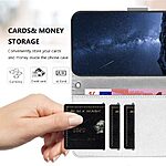 υποδοχές καρτών και εσωτερικό μαγνητικό κούμπωμα Flip Wallet από συνθετικό δέρμα ασημί