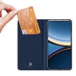 υποδοχή καρτών και μαγνητικό κούμπωμα Flip Wallet από συνθετικό δέρμα και TPU μπλε