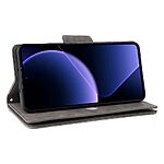 Θήκη Xiaomi Poco M7 Pro 5G OEM Leather Wallet Πορτοφόλι με βάση στήριξης, υποδοχές καρτών με φερμουάρ και μαγνητικό κούμπωμα από συνθετικό δέρμα και TPU γκρι - Image 4