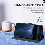 Θήκη Xiaomi Poco M7 Pro 5G OEM New Style Litchi Wallet με βάση στήριξης, υποδοχές καρτών και εσωτερικό μαγνητικό κούμπωμα Flip Wallet από συνθετικό δέρμα μπλε - Image 4