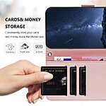 υποδοχές καρτών και εσωτερικό μαγνητικό κούμπωμα Flip Wallet από συνθετικό δέρμα ροζ χρυσό