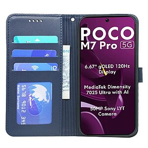 υποδοχές καρτών και μαγνητικό κούμπωμα μπλε