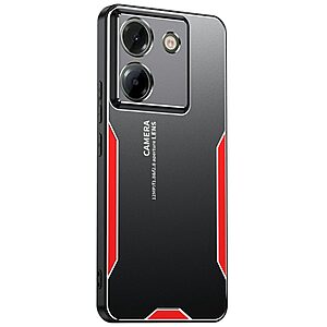 Θήκη Xiaomi Poco M7 Pro 5G OEM πλάτη Warrior Blade Series μεταλλική με Premium TPU κόκκινο