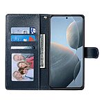 υποδοχές καρτών και μαγνητικό κούμπωμα Flip Wallet από συνθετικό δέρμα μπλε σκούρο